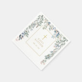 フローラグリーンバプテスマ《キリスト教》洗礼式や命名式 スタンダードカクテルナプキン (角)