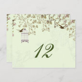 フローラグリーンバードケージラブバードテーブル番号 ポストカード (正面/裏面)