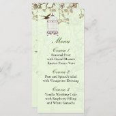 フローラグリーンバードケージ、ラブバードのメニューカード メニュー (正面/裏面)