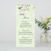 フローラグリーンバードケージ、ラブバードのメニューカード メニュー (スタンド正面)