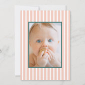 フローラグリーンピンクグルーヴィワンベビー第1誕生日 招待状 (裏面)