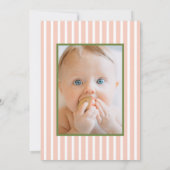 フローラグリーンピンクグルーヴィワンベビー第1誕生日 招待状 (裏面)