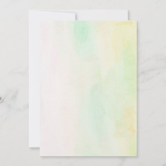 フローラグリーンピンクモダンたった今結婚しました結婚ズ サンキューカード (裏面)