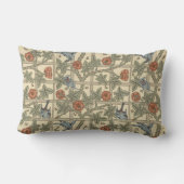 フローラグリーンピンクヴィンテージウィリアムモリストレリス ランバークッション (裏面)