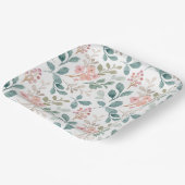 フローラグリーンピーチフラワーズ誕生日シャワ結婚ーズ ペーパープレート (傾斜あり)