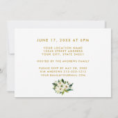 フローラグリーンフォト金ゴールド卒業パーティー招待状 招待状 (裏面)