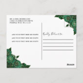 フローラグリーンプリンセス金ゴールド誕生日キンセアニラ ポストカード (裏面)