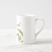 フローラグリーンプロフェッショナルトレンディーミニマル ボーンチャイナマグカップ (右)