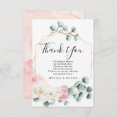 フローラグリーンベイビーシャワーサンキューカード 案内状 (正面/裏面)