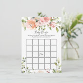 フローラグリーンベイビーシャワービンゴゲーム招待状 招待状 (スタンド正面)