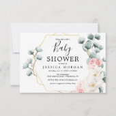 フローラグリーンベイビーシャワー招待状カード 招待状 (正面)