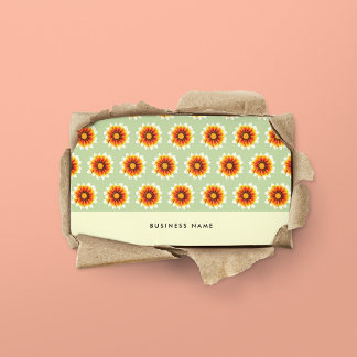 フローラグリーンマスタードイエロースモールレトロ花 名刺