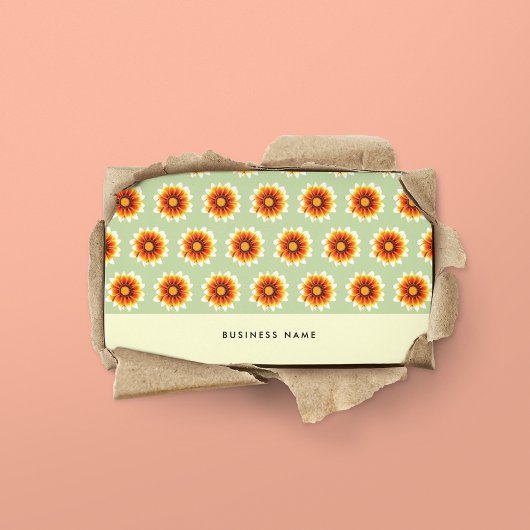 フローラグリーンマスタードイエロースモールレトロ花 名刺