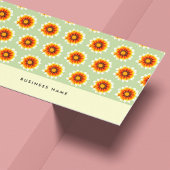 フローラグリーンマスタードイエロースモールレトロ花 名刺