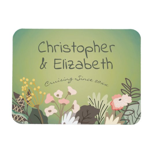 フローラグリーンモノグラムクルーズ船のドアファインダー マグネット (横)