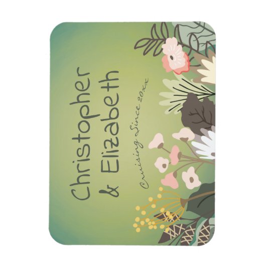 フローラグリーンモノグラムクルーズ船のドアファインダー マグネット (縦)