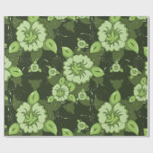 フローラグリーンラッピング紙 ラッピングペーパー (フラット)