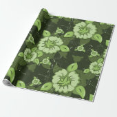 フローラグリーンラッピング紙 ラッピングペーパー (アンロールド)