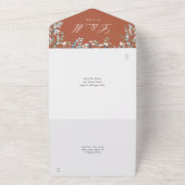 フローラグリーンリーカスケードテラコッタ結婚ズ オールインワン招待状 (外側)
