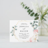 フローラグリーンリーカップルズシャワー招待状 ポストカード (スタンド正面)