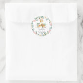 フローラグリーンリーカンガルーシャワー誕生日の好意 ラウンドシール (バッグ)