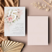 フローラグリーンリーキンセアニェラ15誕生日シルバー 箔招待状