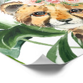 フローラグリーンリーサファリベイビーシャワー歓迎サイン ポスター (角)