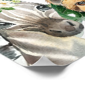 フローラグリーンリーサファリベイビーシャワー歓迎サイン ポスター (角)