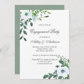 フローラグリーンリーサマー婚約パーティ招待状 招待状 (正面/裏面)