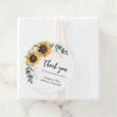 フローラグリーンリーサンフラワースクリプトブライダルシャワー フェイバータグ (インサイチュ)