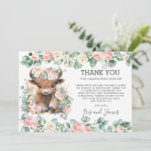 フローラグリーンリースイートハイランドカウベビーシャワー サンキューカード (スタンド正面)