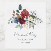 フローラグリーンリースクリプトウェディング ワインラベル (シングルラベル)