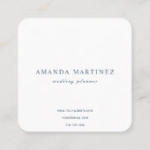 フローラグリーンリースブルースクエアビジネスカード スクエア名刺 (裏面)