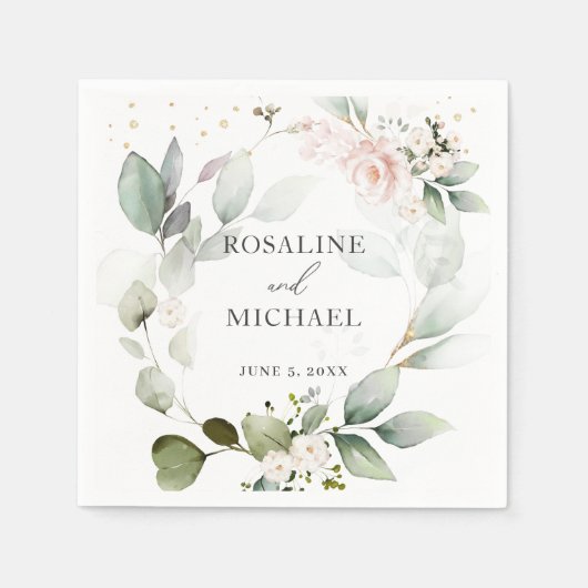 フローラグリーンリース結婚ズナプキン スタンダードカクテルナプキン (正面)