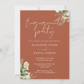 フローラグリーンリーテラコッタ婚約パーティ 招待状 (正面)
