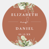 フローラグリーンリーテラコッタ結婚式の引き出物 ラウンドシール (正面)