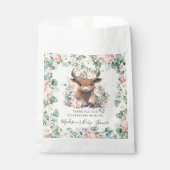 フローラグリーンリーハイランドカウベビーシャワー誕生日 フェイバーバッグ (正面)