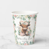 フローラグリーンリーハイランドカウベビーシャワー誕生日 紙コップ (裏面)