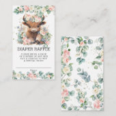 フローラグリーンリーハイランド牛ベビーおむつラッフル エンクロージャーカード (正面/裏面)