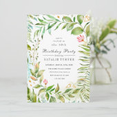 フローラグリーンリーフ誕生日パーティーへの招待 招待状 (スタンド正面)