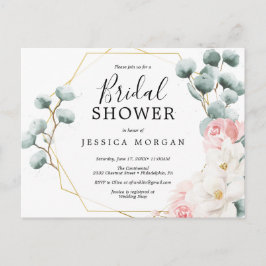 フローラグリーンリーブライダルシャワー招待 ポストカード