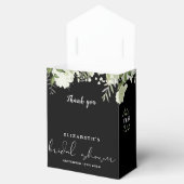フローラグリーンリーブラックアンドホワイトブライダルシャワー フェイバーボックス (オープン)