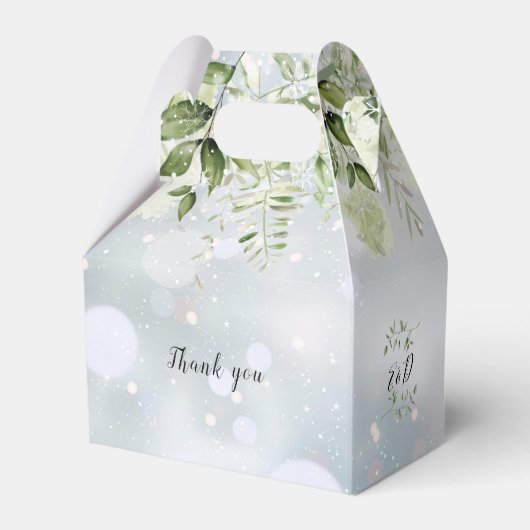 フローラグリーンリーモノグラム冬の結婚式 フェイバーボックス (裏面サイド)