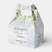 フローラグリーンリーモノグラム冬の結婚式 フェイバーボックス (正面サイド)