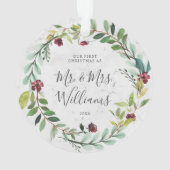 フローラグリーンリーリースマーブルトゥール初めてのクリスマス オーナメント (裏面)