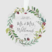 フローラグリーンリーリースマーブルトゥール初めてのクリスマス オーナメント (正面)