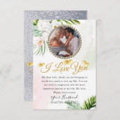 フローラグリーンリー写真家妻アニバーサリーカード サンキューカード (正面/裏面)