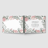 フローラグリーンリー素朴ヴィンテージ結婚ズゲストブック ゲストブック (全面)