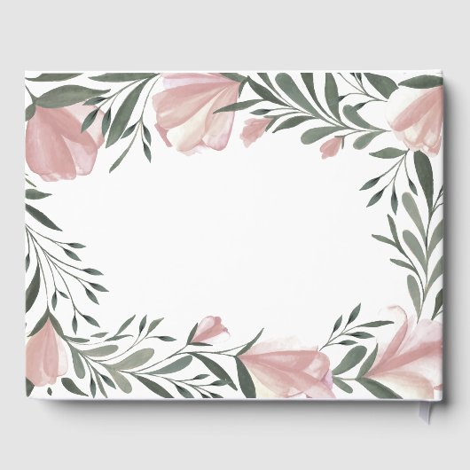 フローラグリーンリー素朴ヴィンテージ結婚ズゲストブック ゲストブック (裏面)