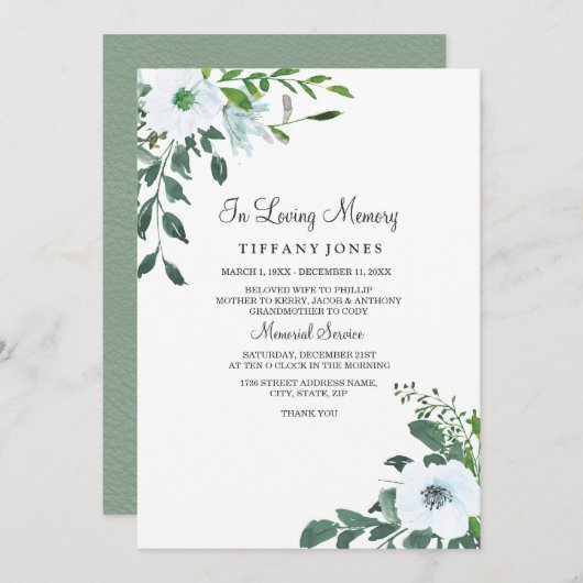 フローラグリーン愛する記憶のメモリアルサービス プログラム (正面/裏面)